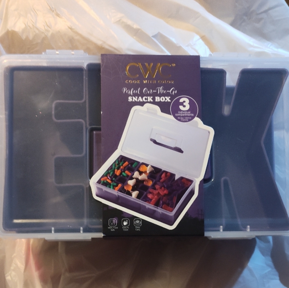 CWC Cook With Colors Purple Snack Box - 3 Compartment EEK Halloween